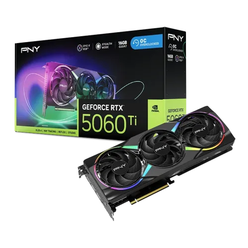 PNY GeForce RTX 5060 Ti 16GB EPIC-X RGB Overclocked Triple Fan GDDR7 Graphics Card